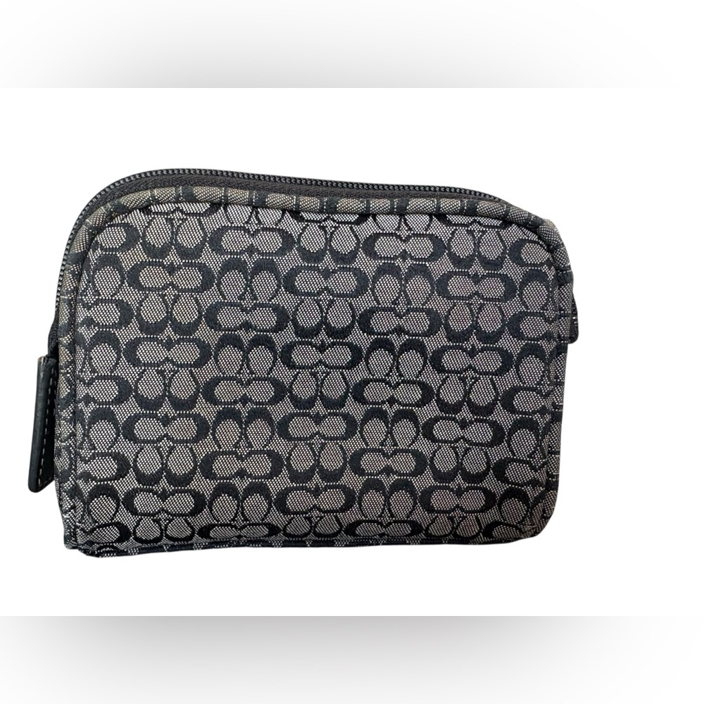Coach Jacquard Mini C’s genuine black/grey makeup bag Vintage 2000's - Picture 2 of 9